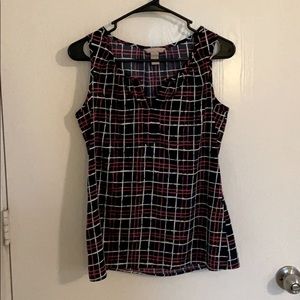 Navy, Pink, and White Striped Sleeveless Top